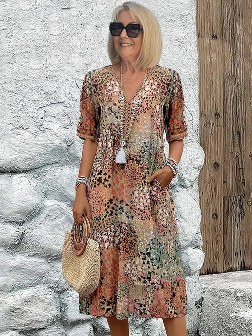 Vestido Floral Elegancia-Fluida