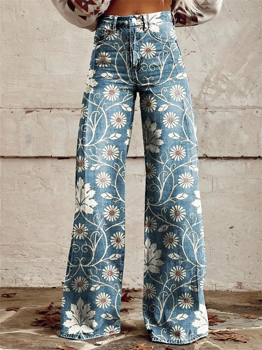 Pantalones Florales Alta-Comodidad