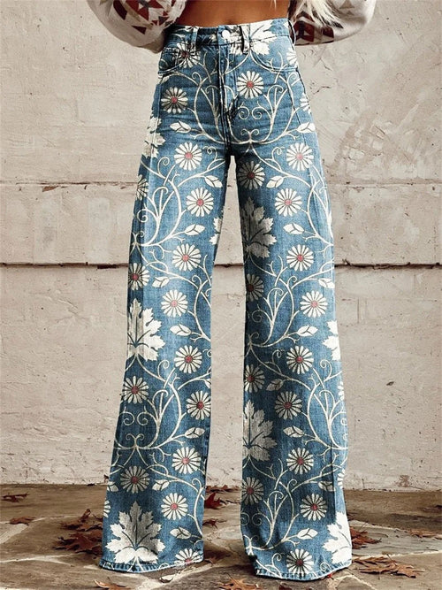 Pantalones Florales Alta-Comodidad