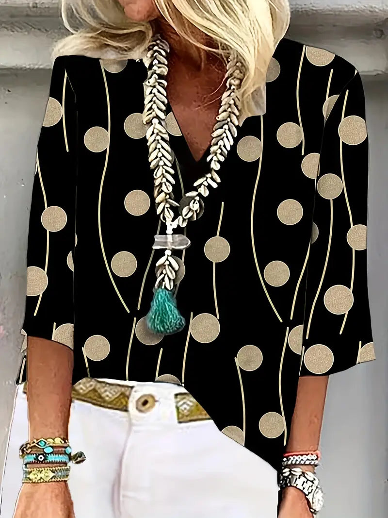 Blusa Lunares Fácil-Cuidado