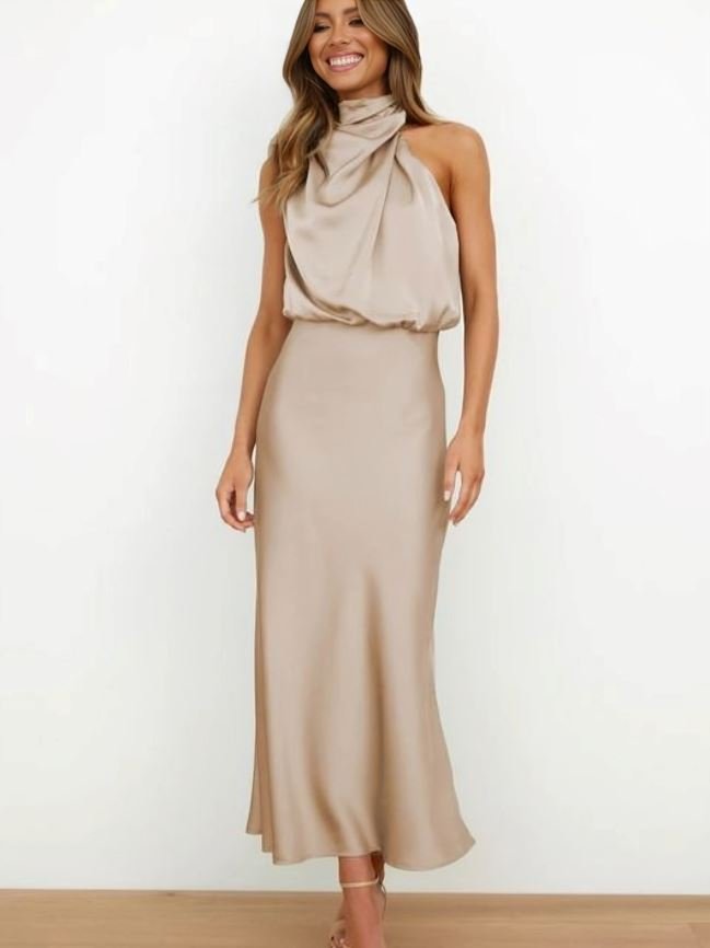 Vestido-Seda Elegante