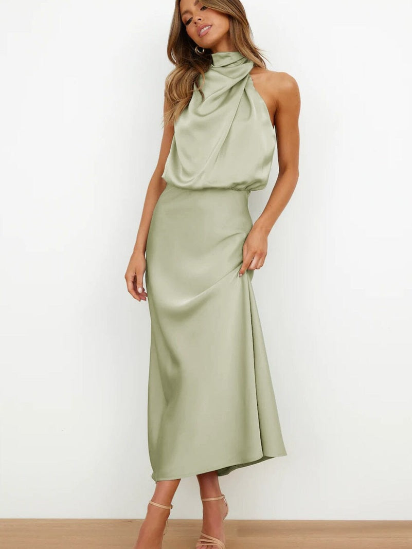 Vestido-Seda Elegante