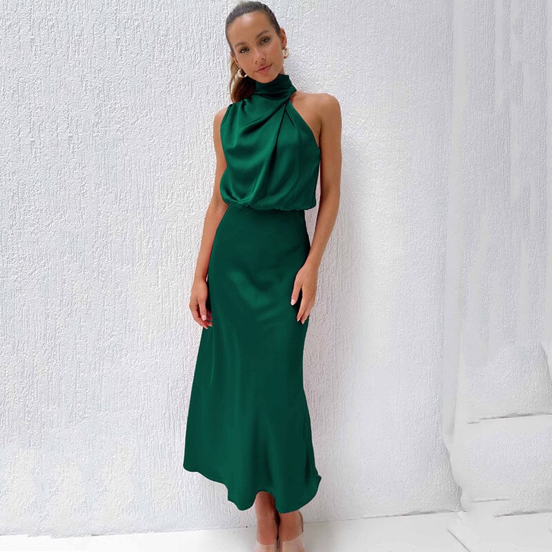 Vestido-Seda Elegante