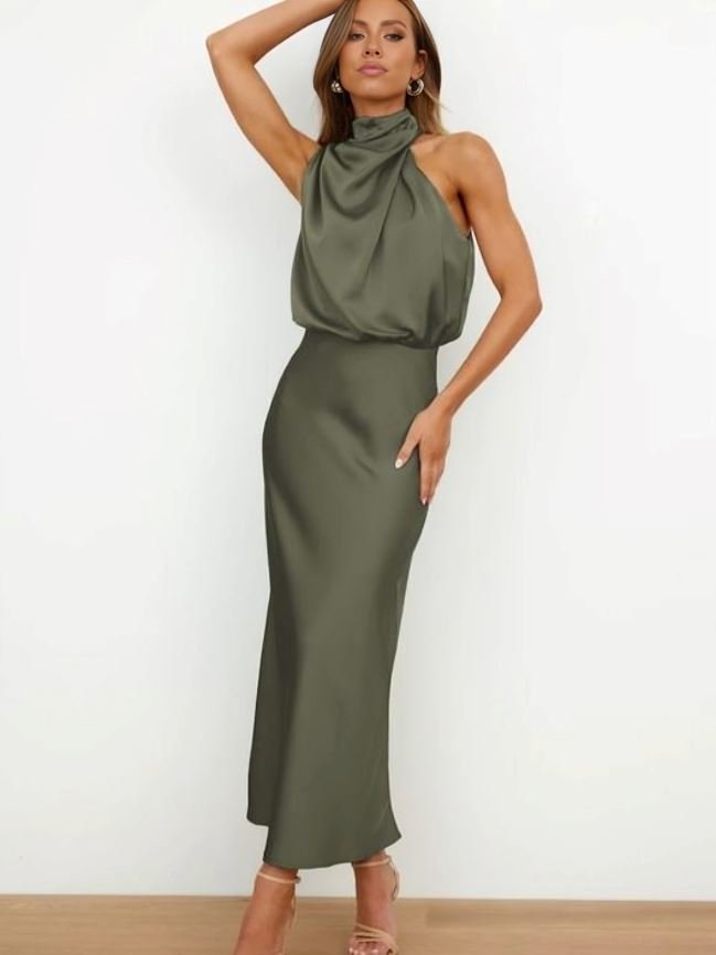 Vestido-Seda Elegante