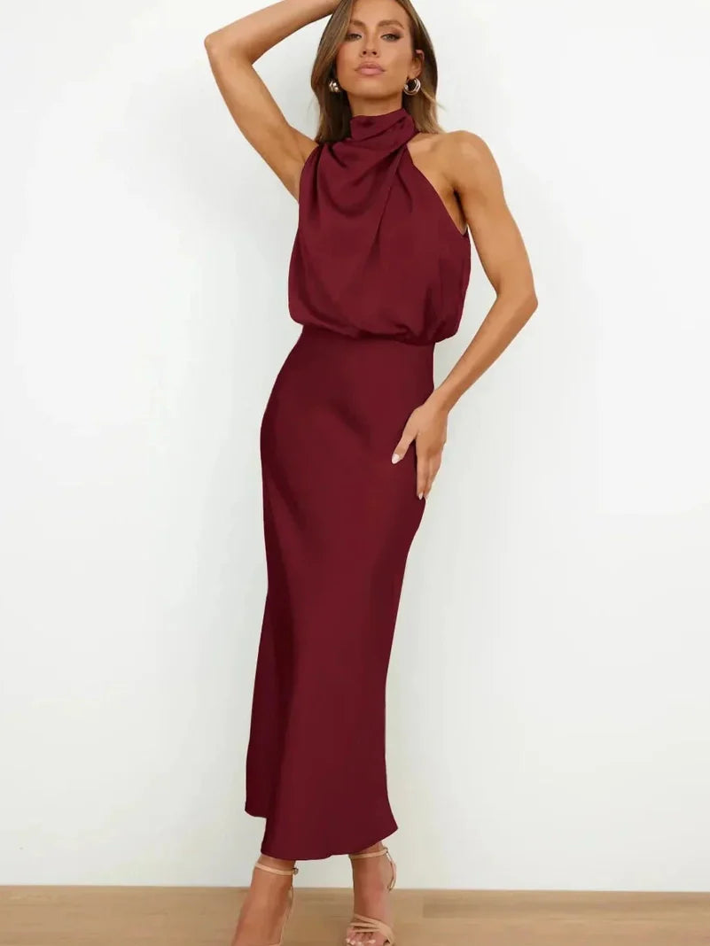 Vestido-Seda Elegante