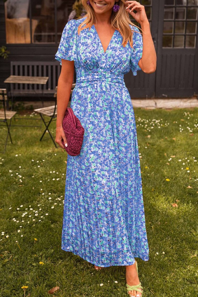 Elegancia Floral Maxi-Kleid