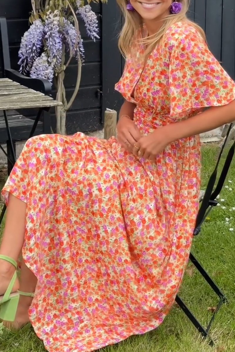 Elegancia Floral Maxi-Kleid