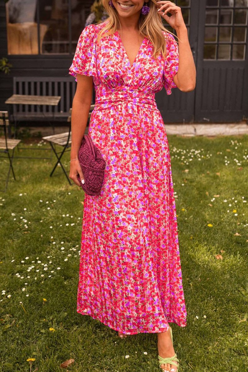 Elegancia Floral Maxi-Kleid