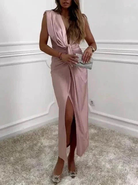 Vestido-Satén Elegante