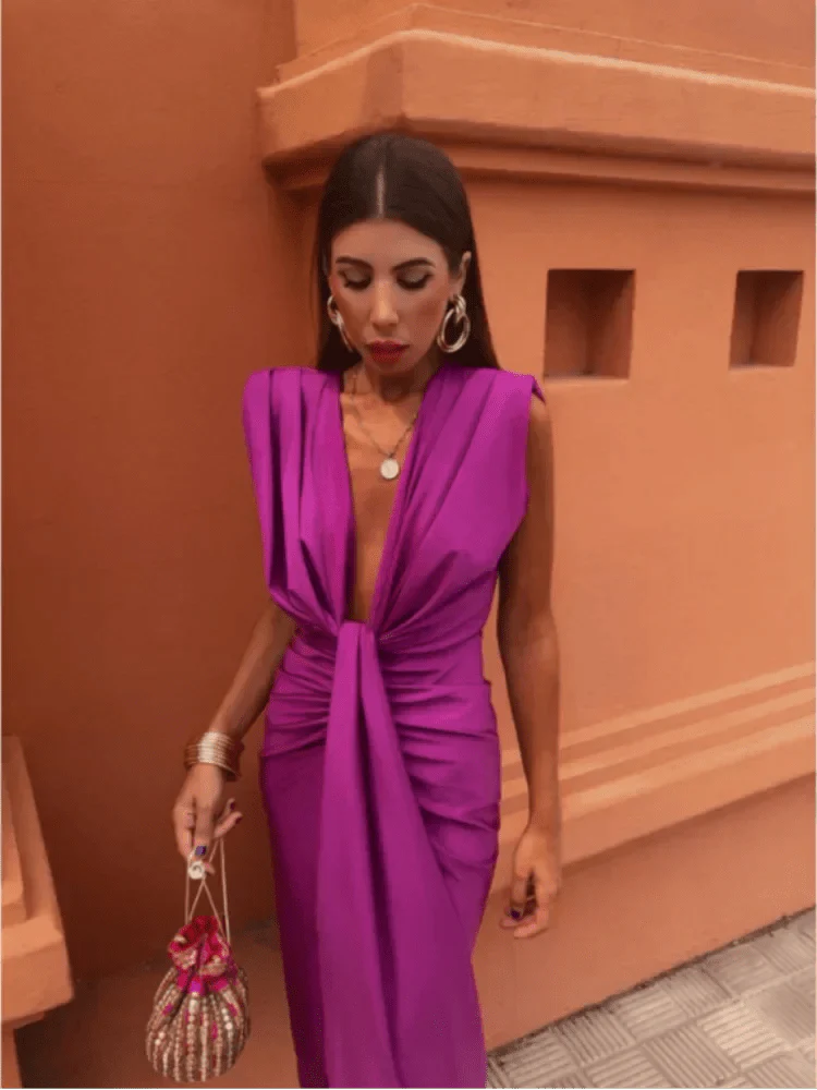 Vestido-Satén Elegante