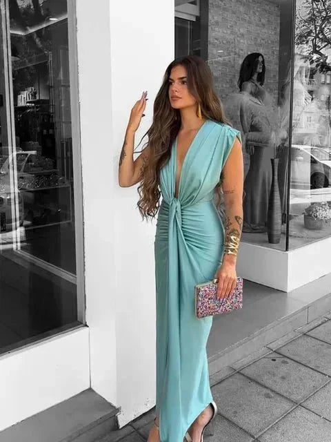 Vestido-Satén Elegante