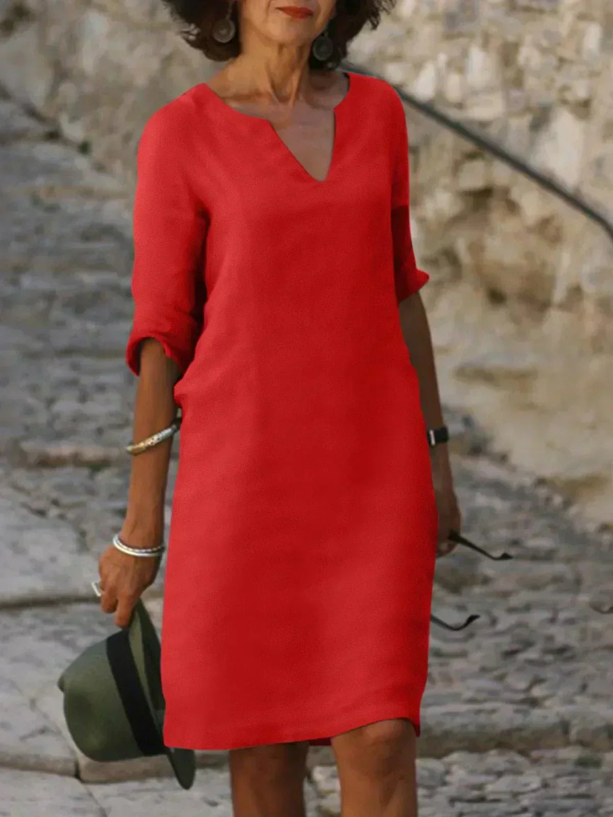 Elegancia Atemporal V-Top Vestido