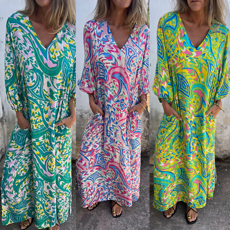 Vestido Colores-Fluidos Maxikleid