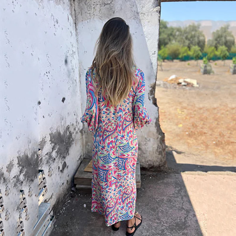 Vestido Colores-Fluidos Maxikleid