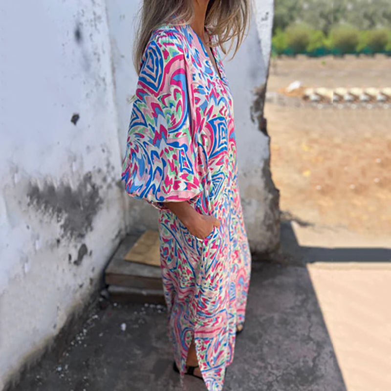 Vestido Colores-Fluidos Maxikleid