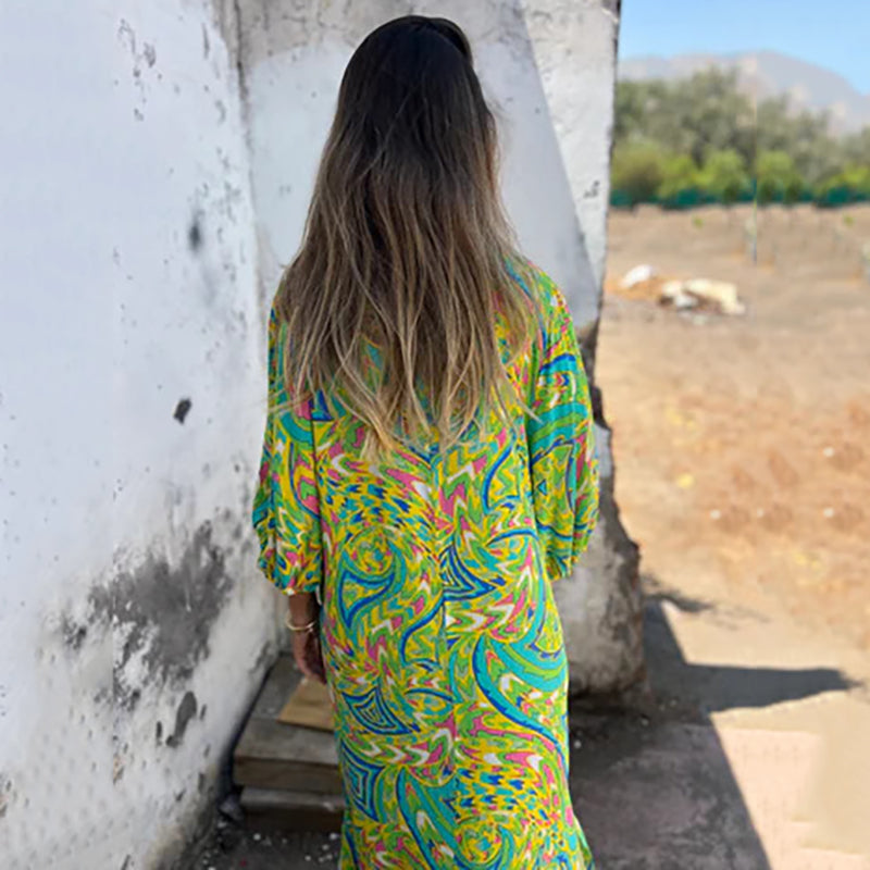 Vestido Colores-Fluidos Maxikleid