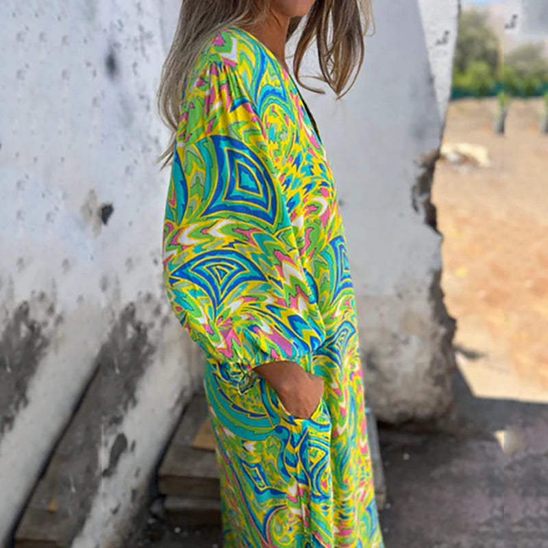 Vestido Colores-Fluidos Maxikleid