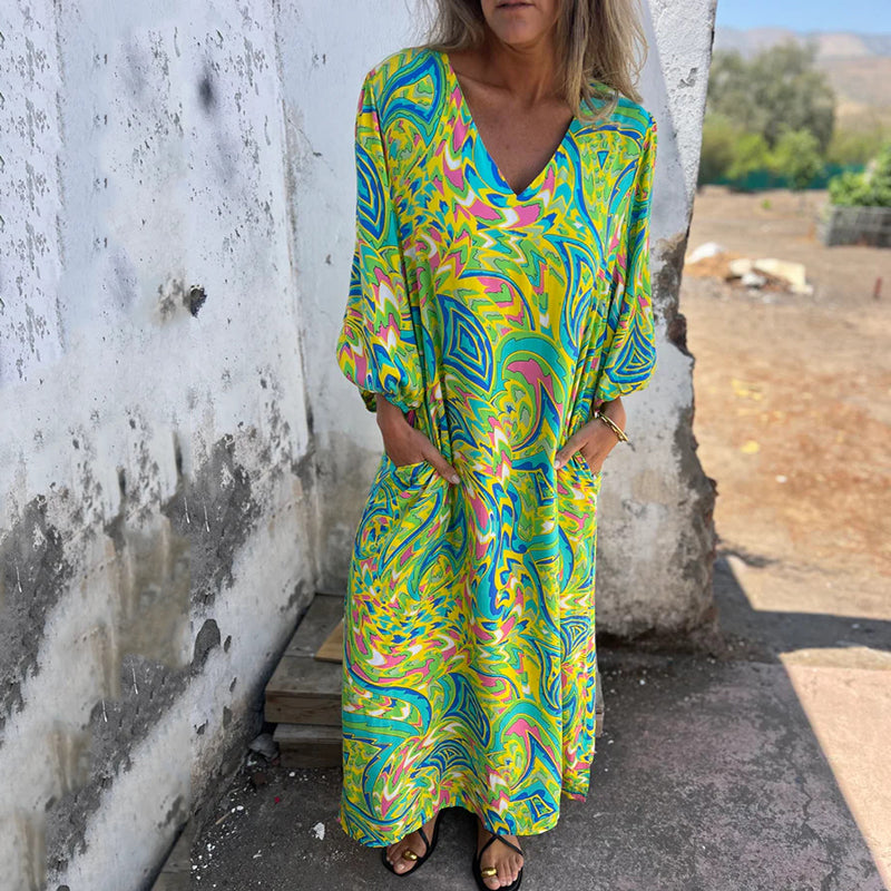 Vestido Colores-Fluidos Maxikleid