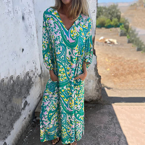 Vestido Colores-Fluidos Maxikleid