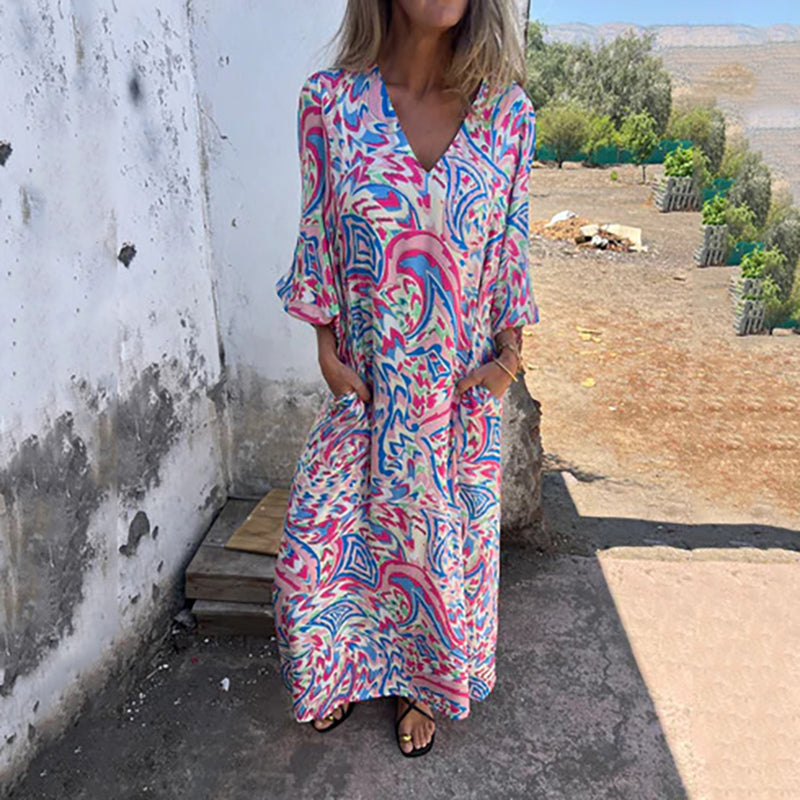 Vestido Colores-Fluidos Maxikleid