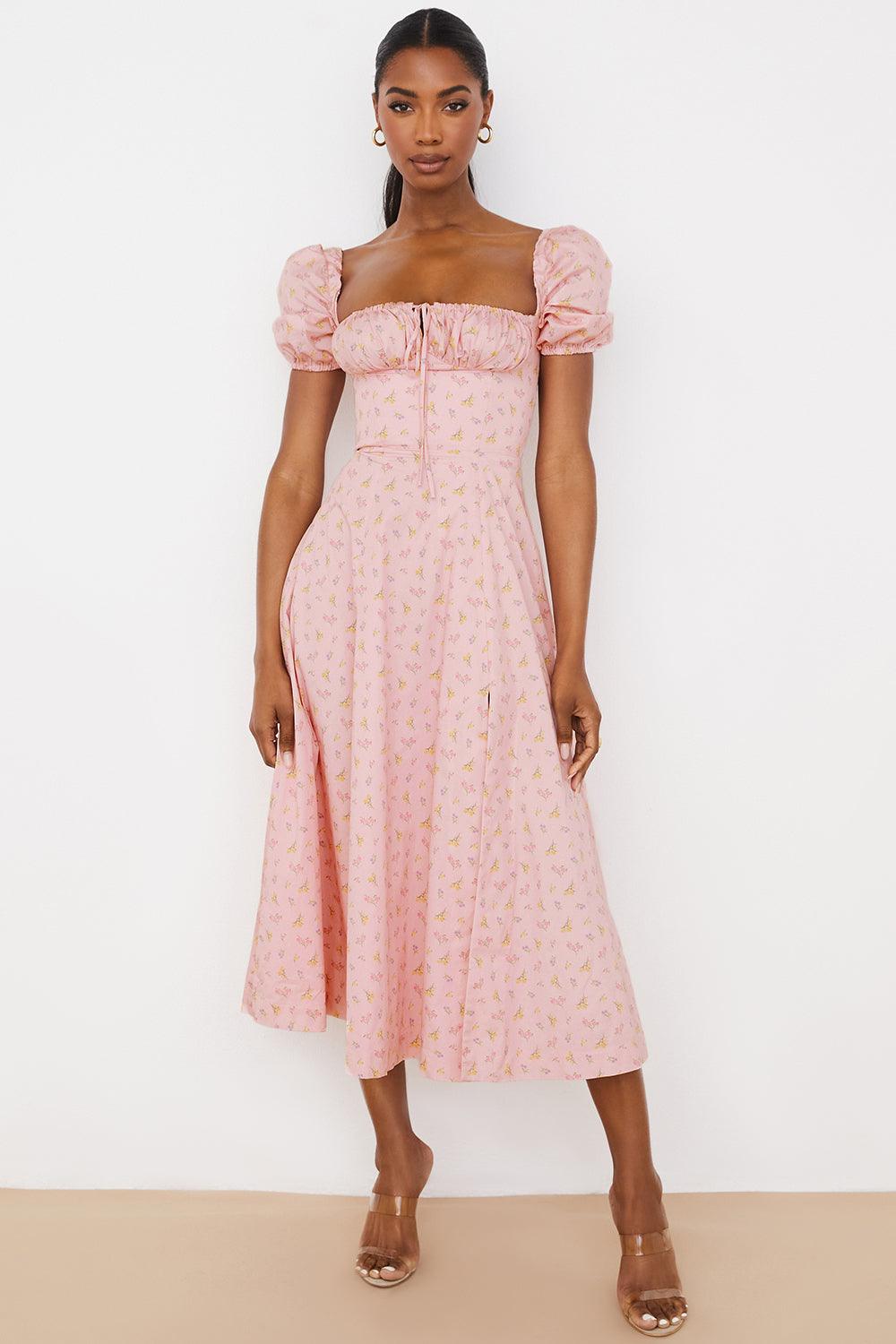 Floral Corset Midi Dress