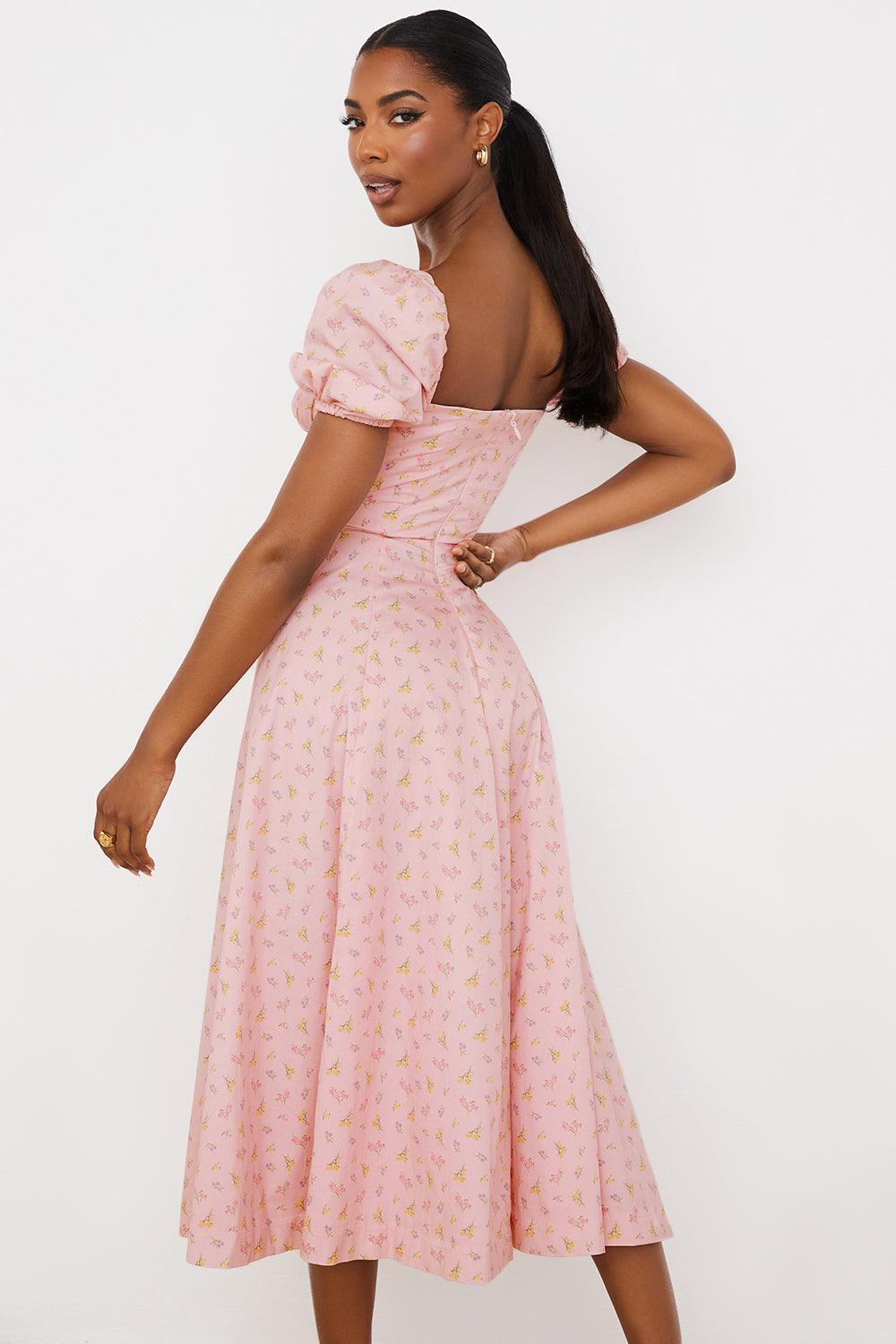 Floral Corset Midi Dress