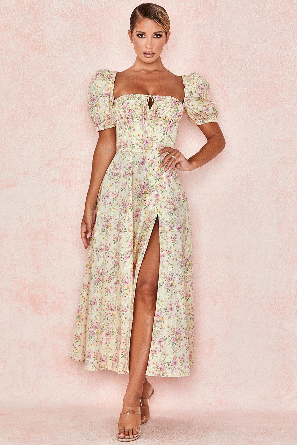 Floral Corset Midi Dress