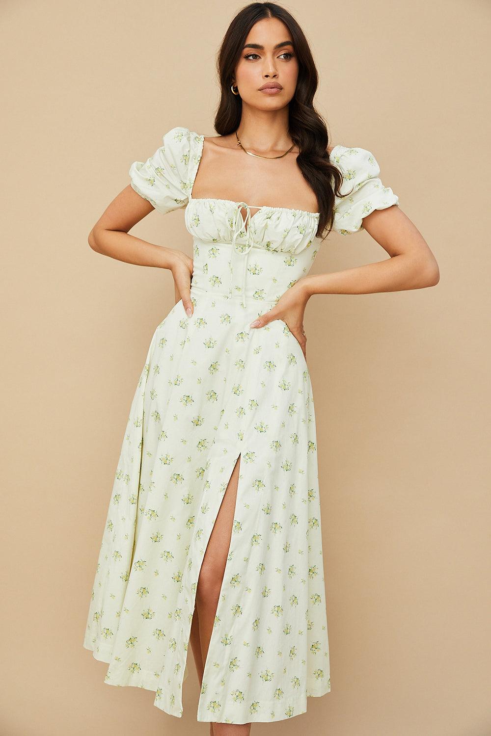 Floral Corset Midi Dress