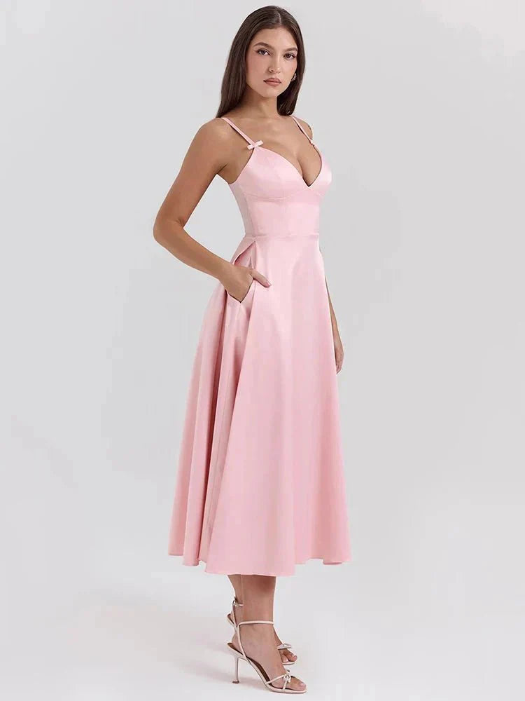 Vestido Satén Glamour Vintage