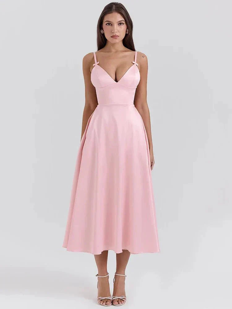 Vestido Satén Glamour Vintage