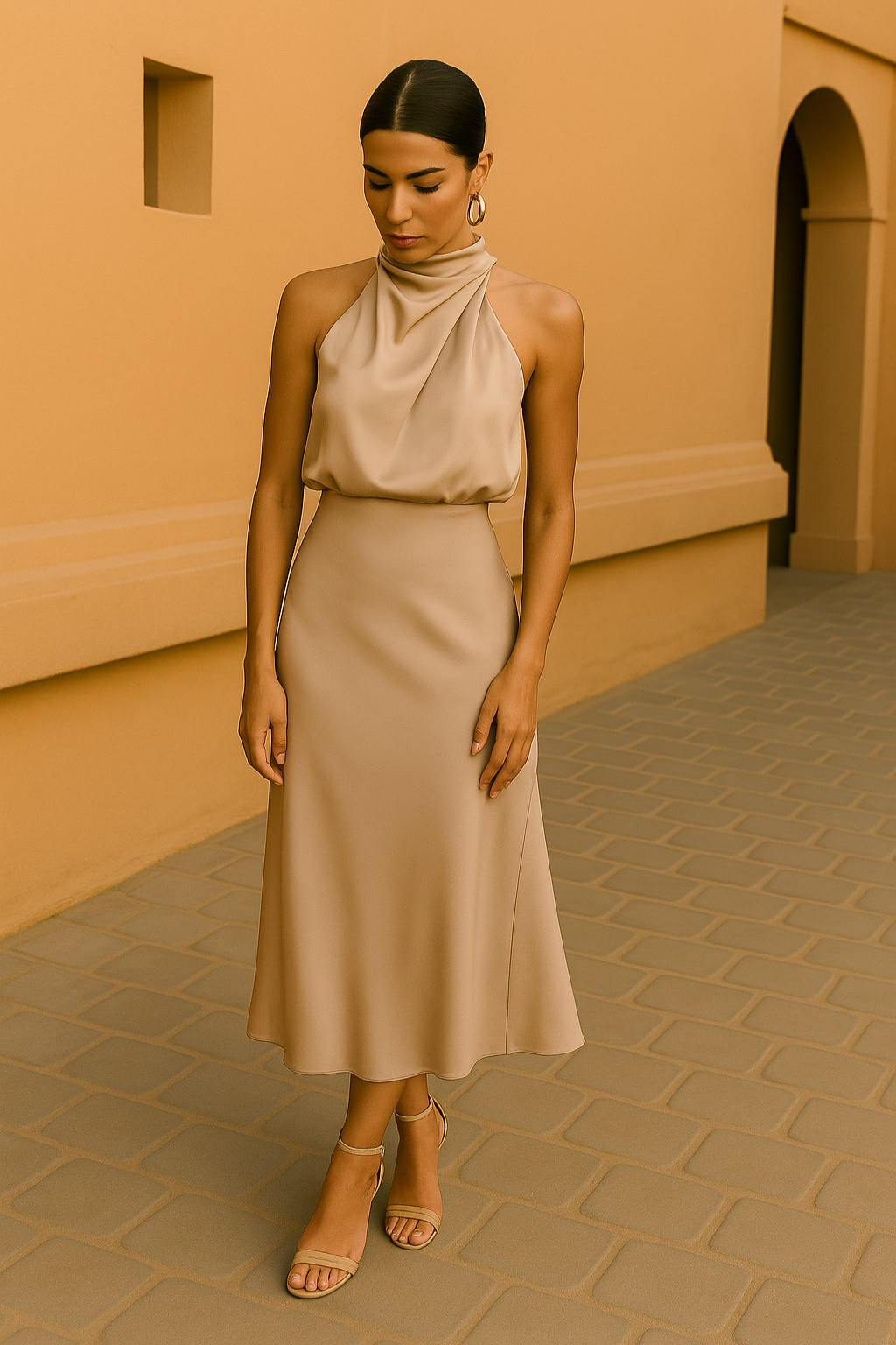 Vestido-Seda Elegante