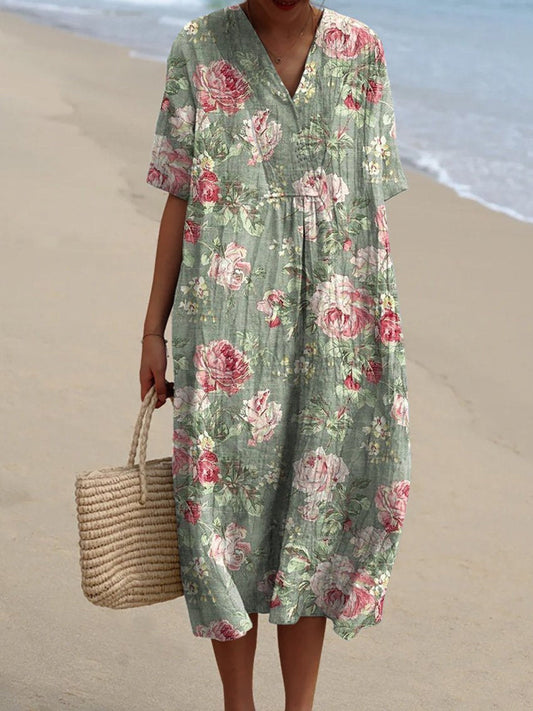Vestido Floral Vintage Cómodo