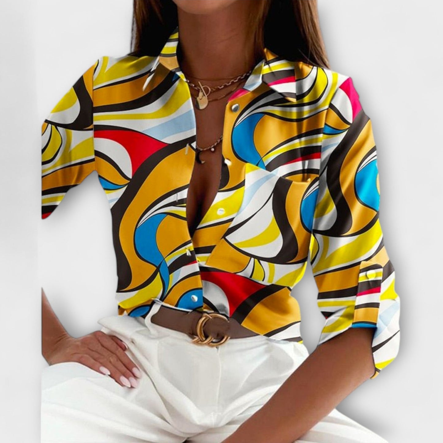 Blusa Cuello-Clásico Elegante