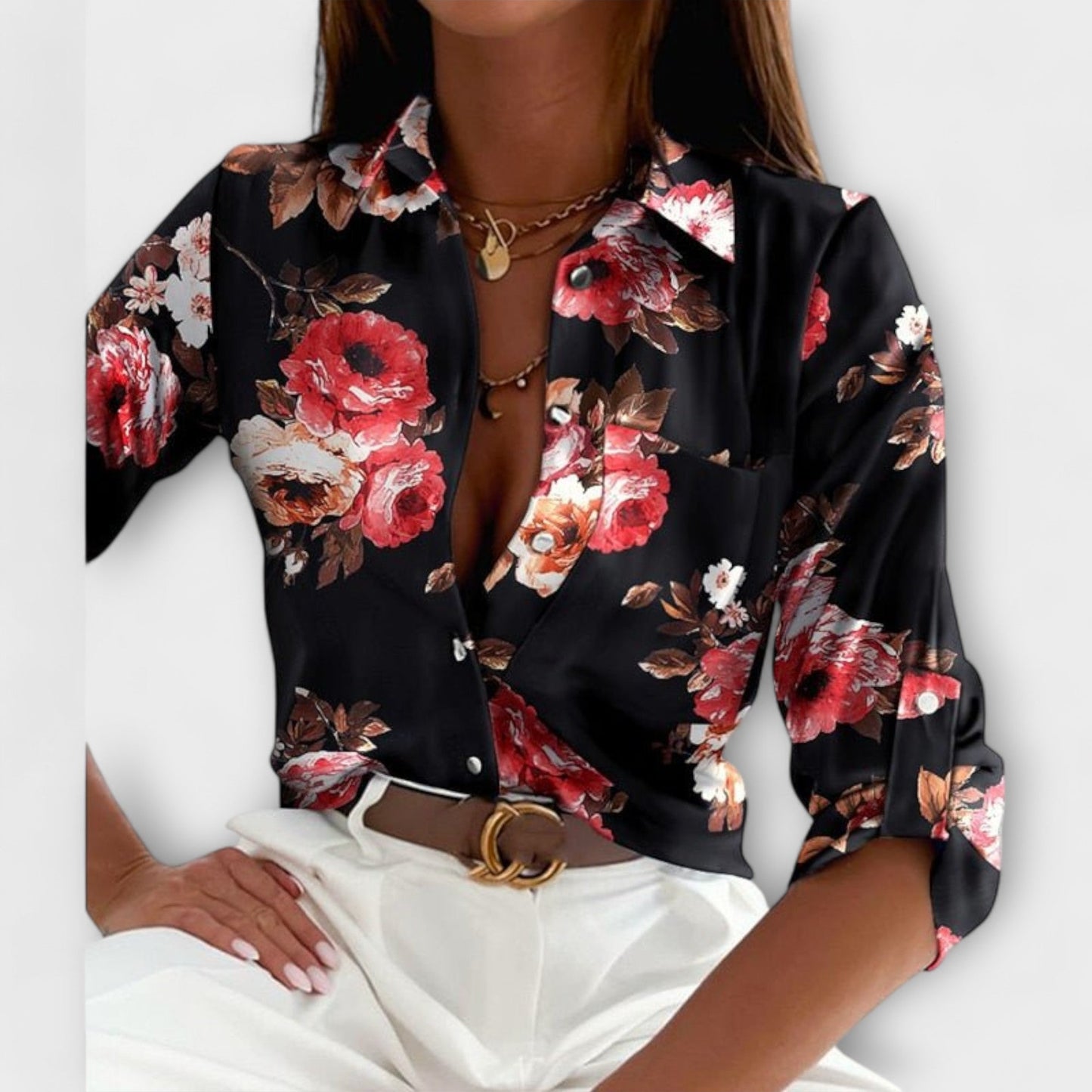 Blusa Cuello-Clásico Elegante