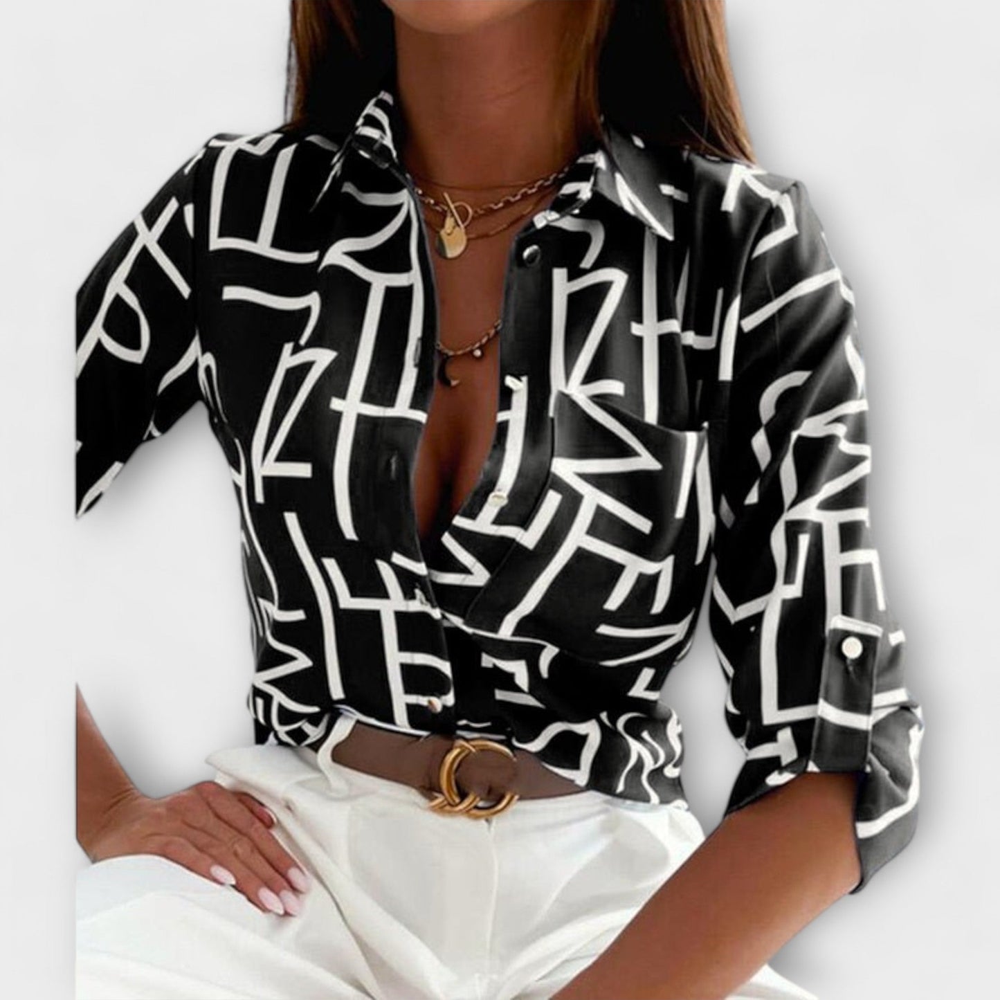 Blusa Cuello-Clásico Elegante