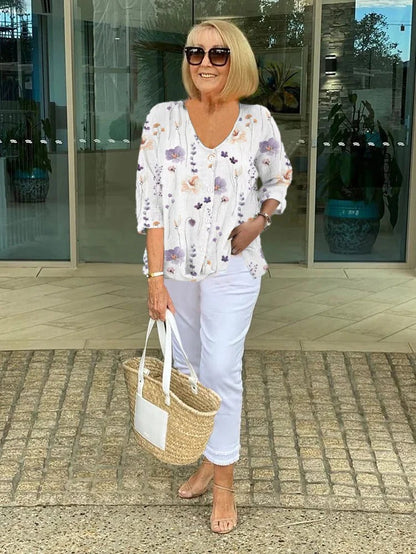 Elegancia Floral Blouse