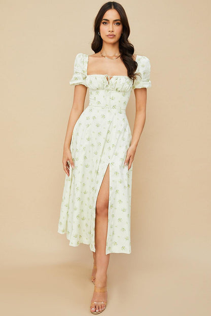 Floral Corset Midi Dress