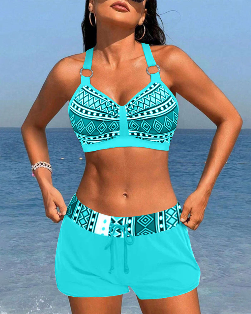 Bikini Halter Confort Geométrico