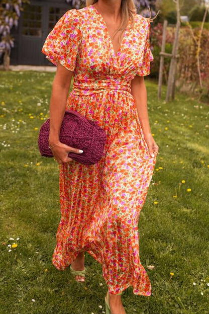 Elegancia Floral Maxi-Kleid