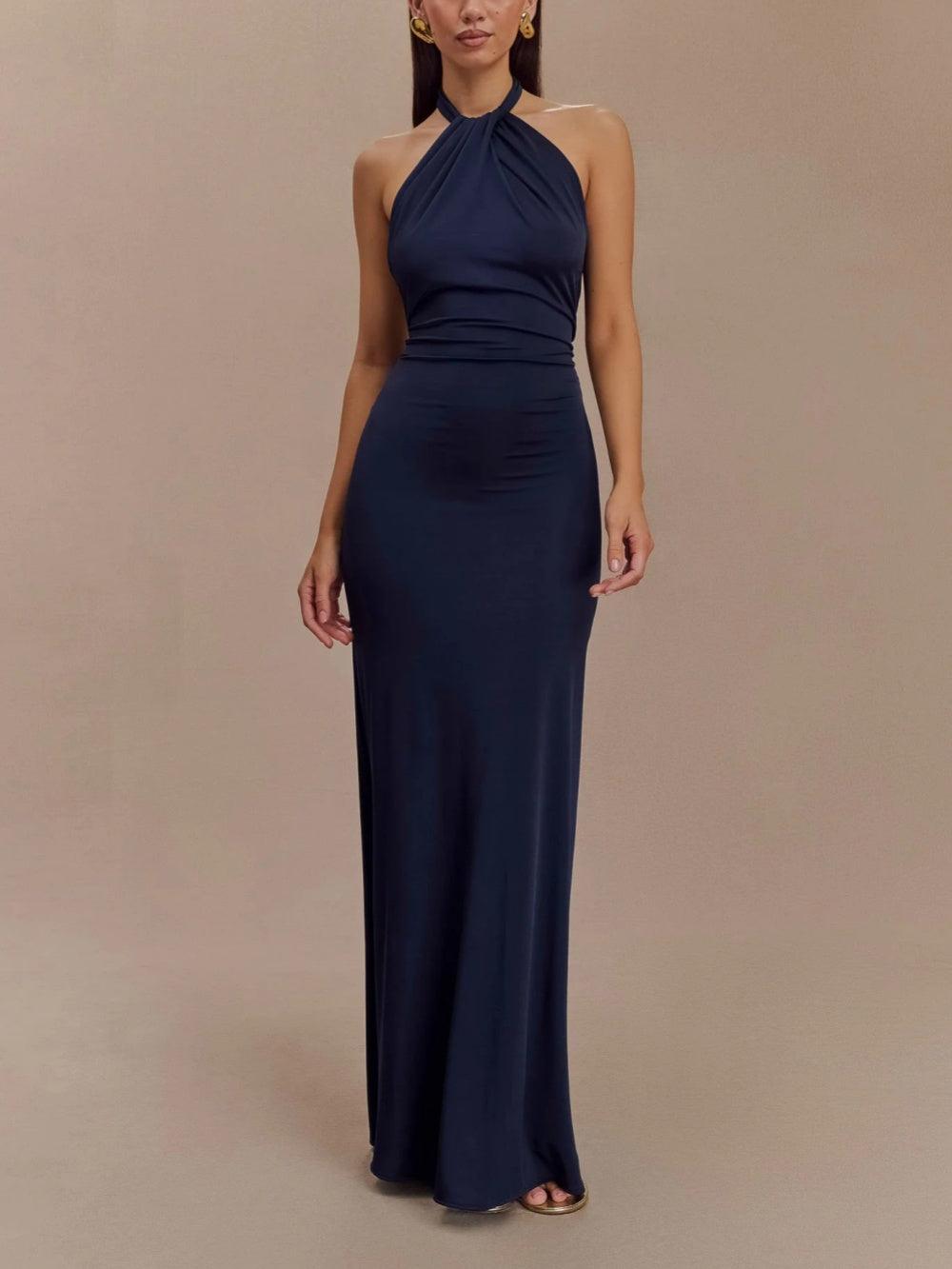 Vestido Maxi Halter Elegante