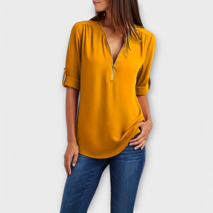 Blusa Elegante V-Cuello Relajada