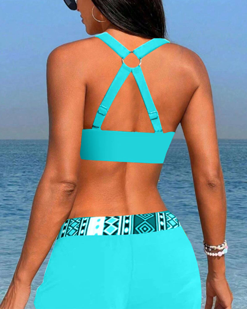 Bikini Halter Confort Geométrico