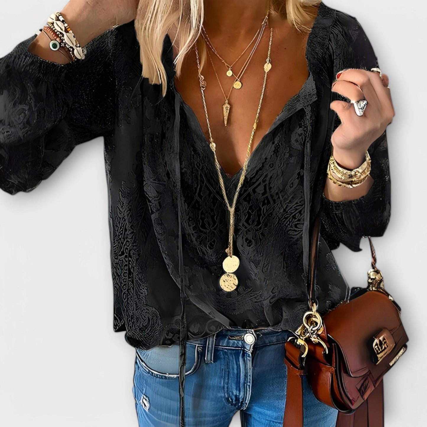 Blusa-Renda Elegante