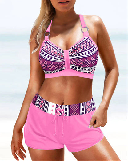 Bikini Halter Confort Geométrico