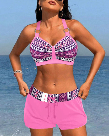 Bikini Halter Confort Geométrico