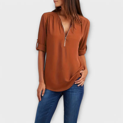 Blusa Elegante V-Cuello Relajada