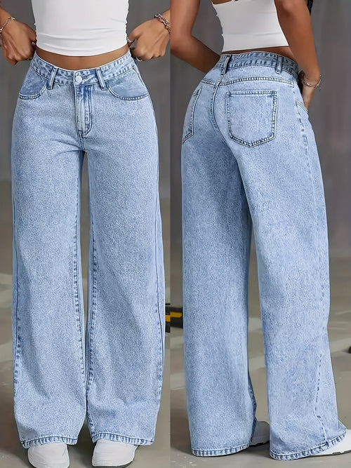 Pantalón Recto Azul Confort-Elástico
