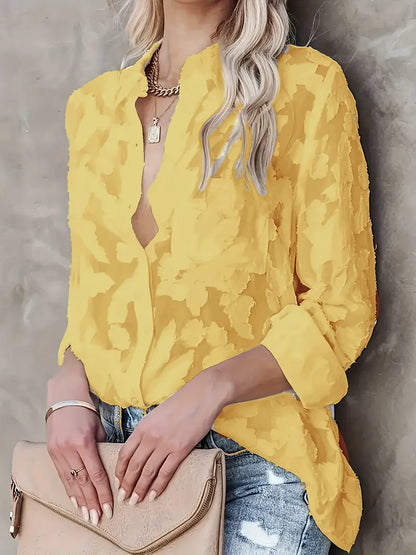 Blusa Floral Lila Calidez-Ligera