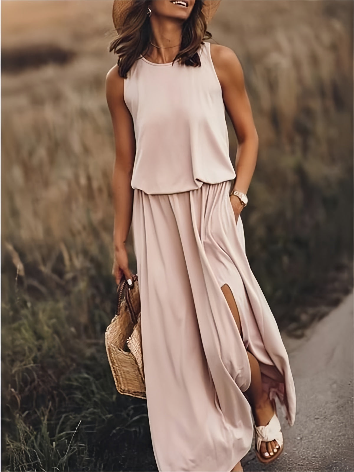 Elegancia Fluyente Boho Vestido