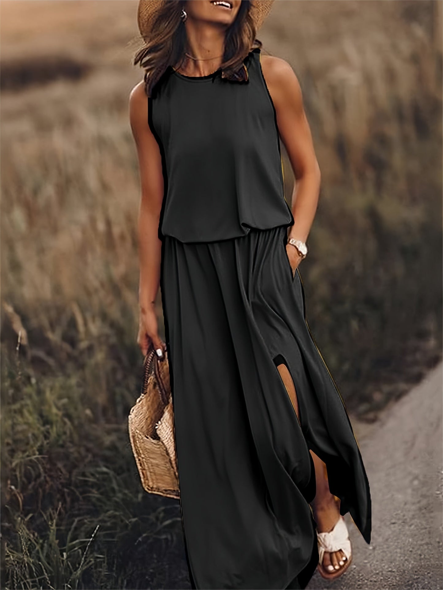 Elegancia Fluyente Boho Vestido